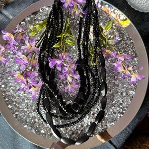 Plunder Black Beaded Necklace